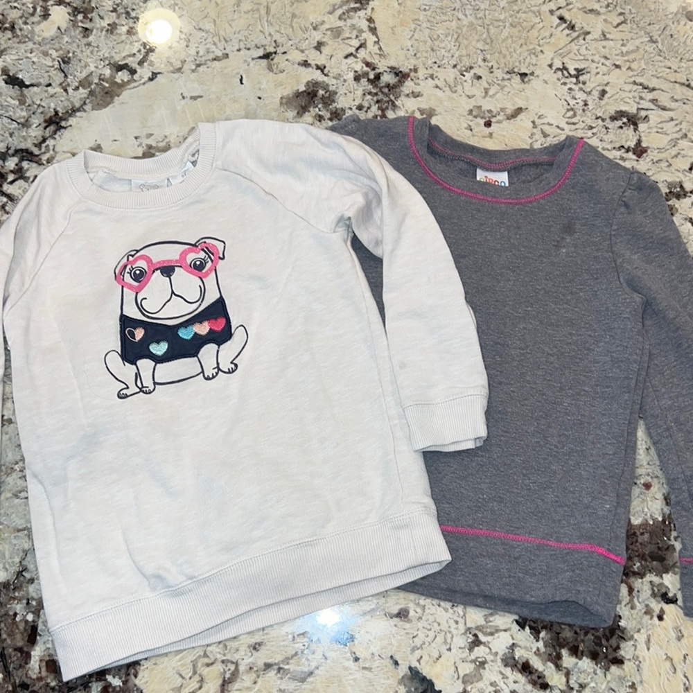 Koala kids puppy sweatshirt & gray Target sweatshirt piped in pink size 5T
